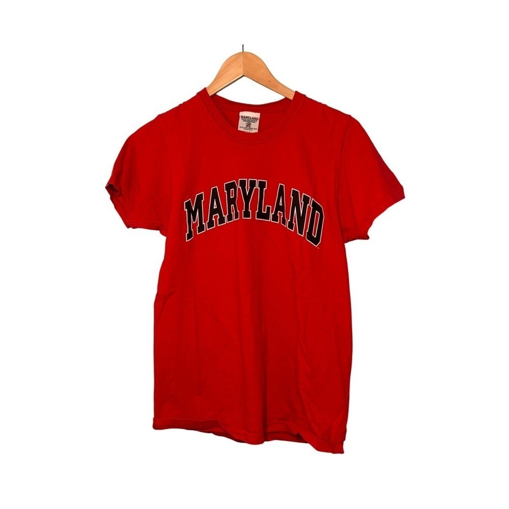 University of Maryland UMD Logo Graphic Tee Red Black‎ White Terps S